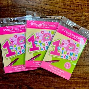 New 24ct 1st Birthday thank you cards